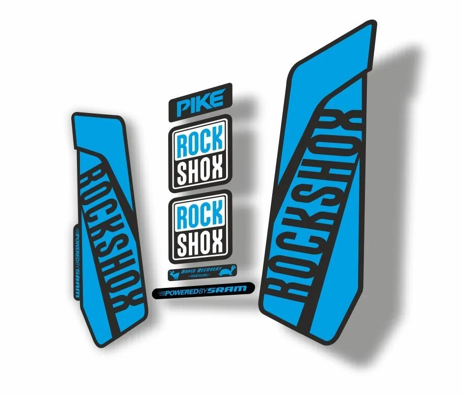 Rock Shox Pike 2016 Mountain Bike Cycling Decal Kit Sticker Adhesive Blue - 1