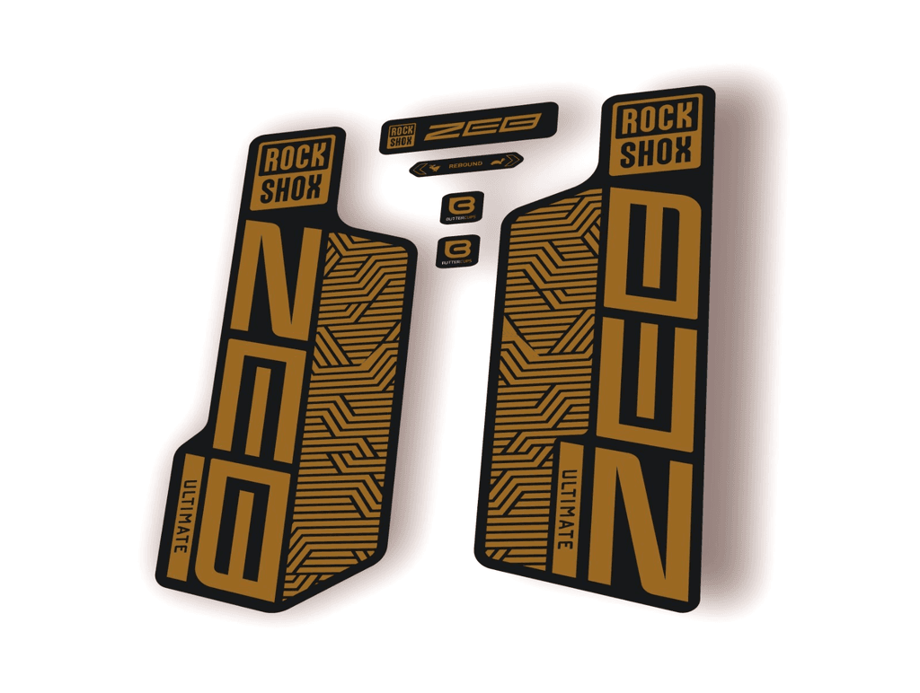 Rock Shox ZEB ULTIMATE 2024 Flight Attendant Bike Cycling Decal Sticker Gold - 1