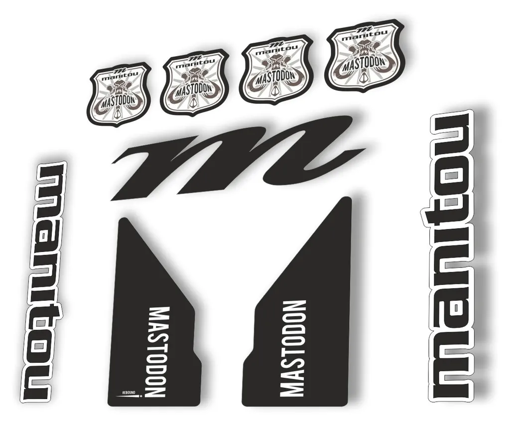 Manitou Mastadon 2017 Fork Suspension Decal Kit Sticker Set Black - 1
