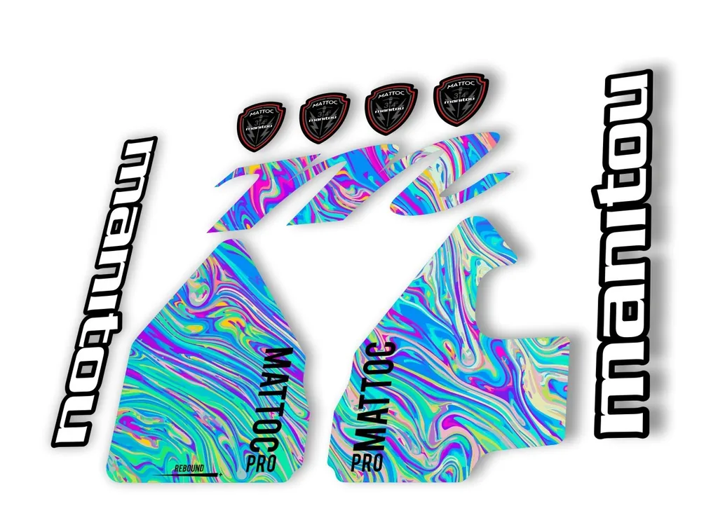 Manitou Mattoc Pro 2017 Fork Suspension Decal Kit Sticker Set Oil Slick 1 - 1