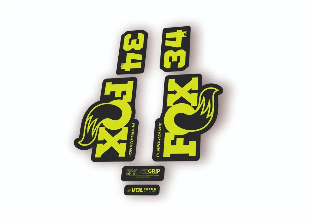 FOX 34 SL Performance 2026 Fork Factory Decal Sticker Adhesive Lime Green - 1