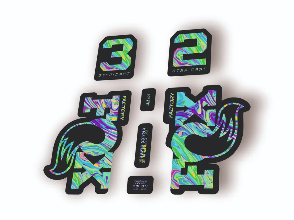 Fox 32 Step Cast 2025 Fork Suspension Factory Decal Sticker Adhesive Oil Slick 1 - 1
