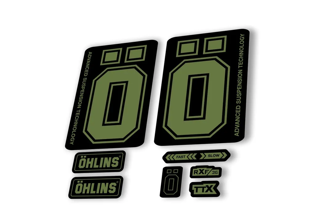 Ohlins RXF36 M2 2019 Fork Decal Mountain Bike Cycling Sticker Adhesive Olive - 1