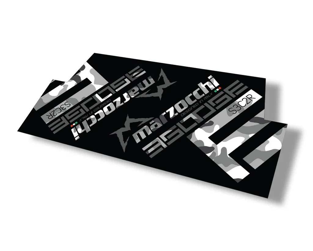 Marzocchi 350 S3C2R 2018 Rear Shock Sticker Decal Kit Adhesive White Camo - 1