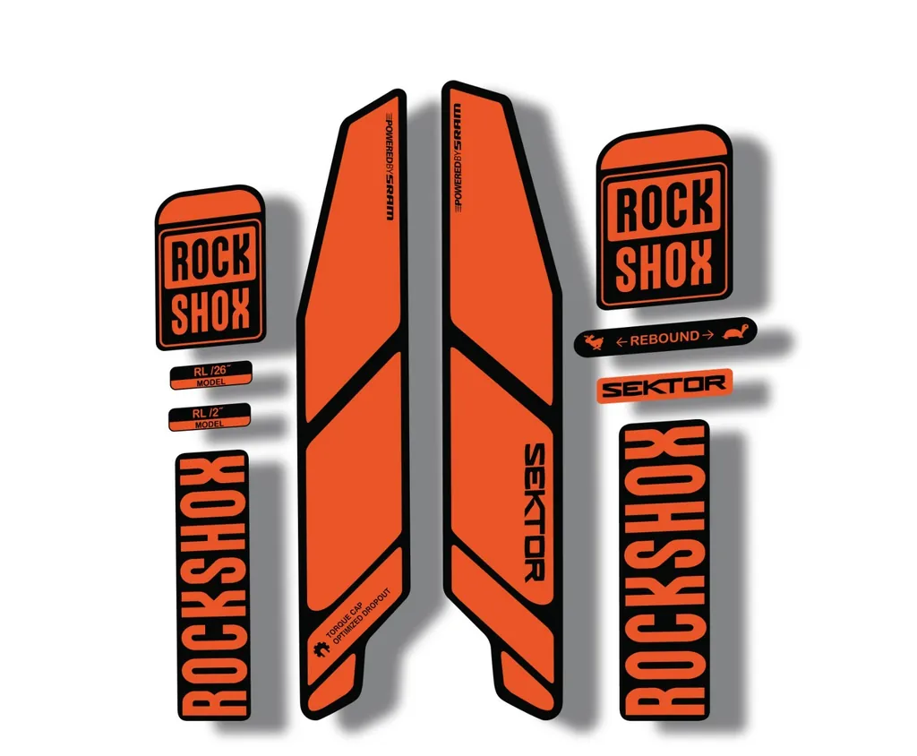 Rock Shox SEKTOR 2015 Fork Decal Mountain Bike Cycling Sticker Adhesive Orange - 1