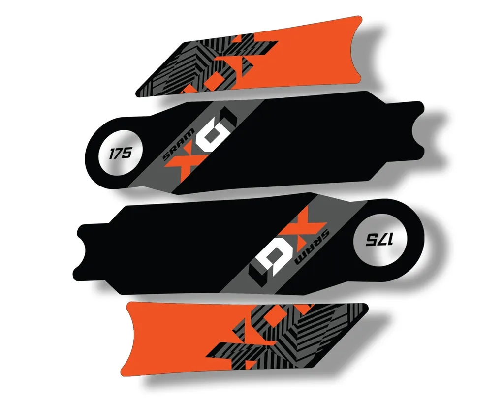 Crank Set Stickers Decals MTB Sram X01 Eagle 2018 Bicycle Adhesive 2Pcs Orange - 1