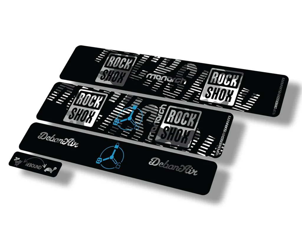Rock Shox MONARCH 2020 RT3 Rear Shock Decal Sticker Adhesive Set White Camo - 1