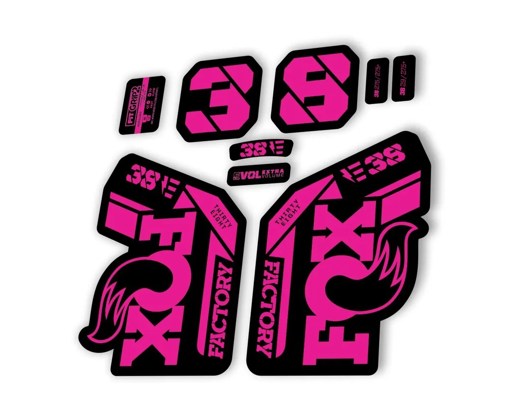 FOX 38 2021 E Bike Forks Suspension Factory Decal Sticker Adhesive Pink - 1