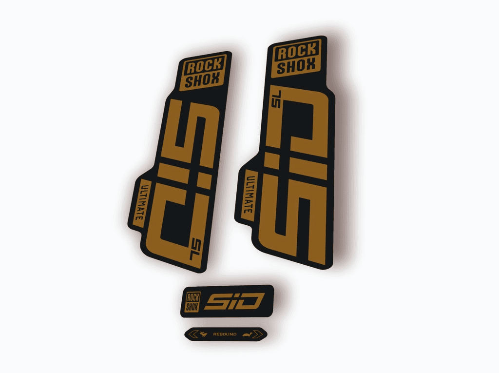Rock Shox SID SL Ultimate 2024 Fork Decal MTB Cycling Sticker Kit Gold - 1