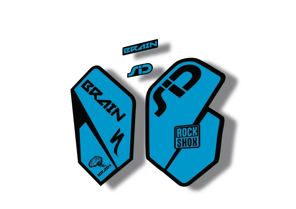 Rock Shox SID Brain 2012 Mountain Bike Cycling Decal Sticker Adhesive Blue - 1