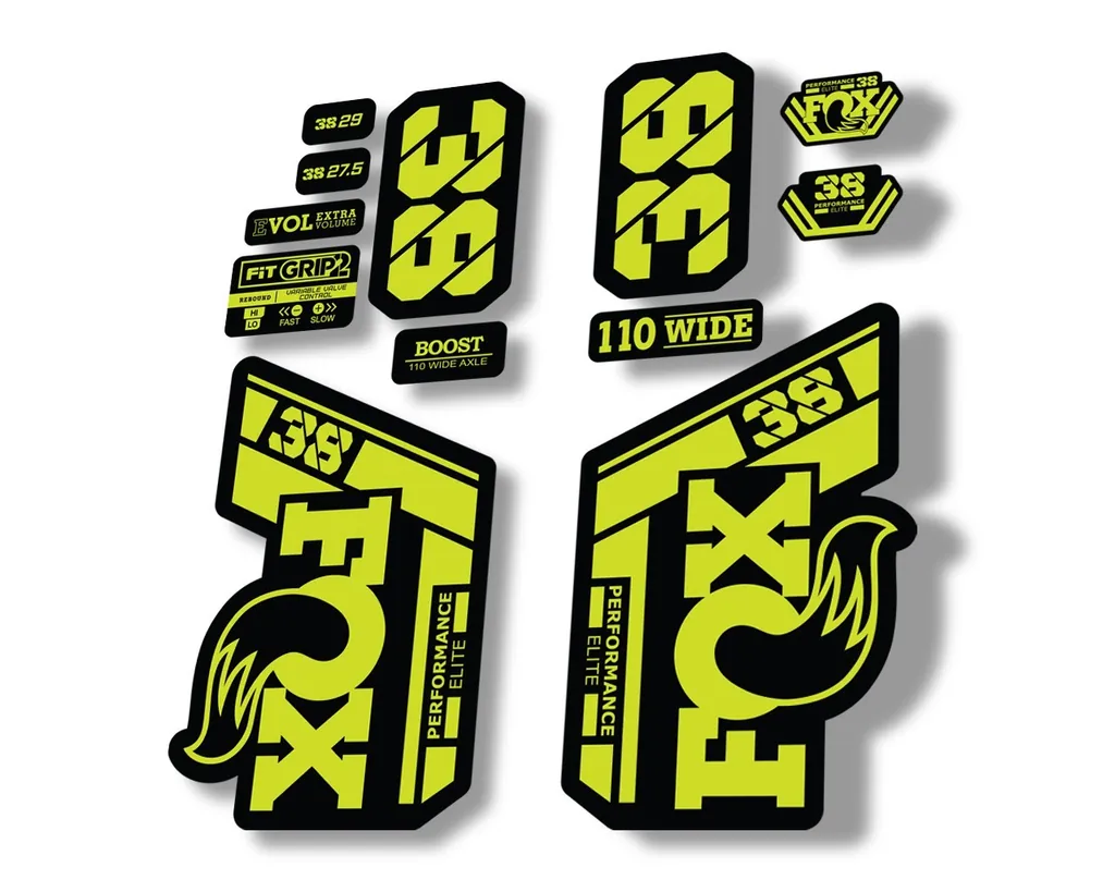 FOX 38 Performance Elite 2021 Forks Suspension Factory Decal Sticker Lime Green - 1