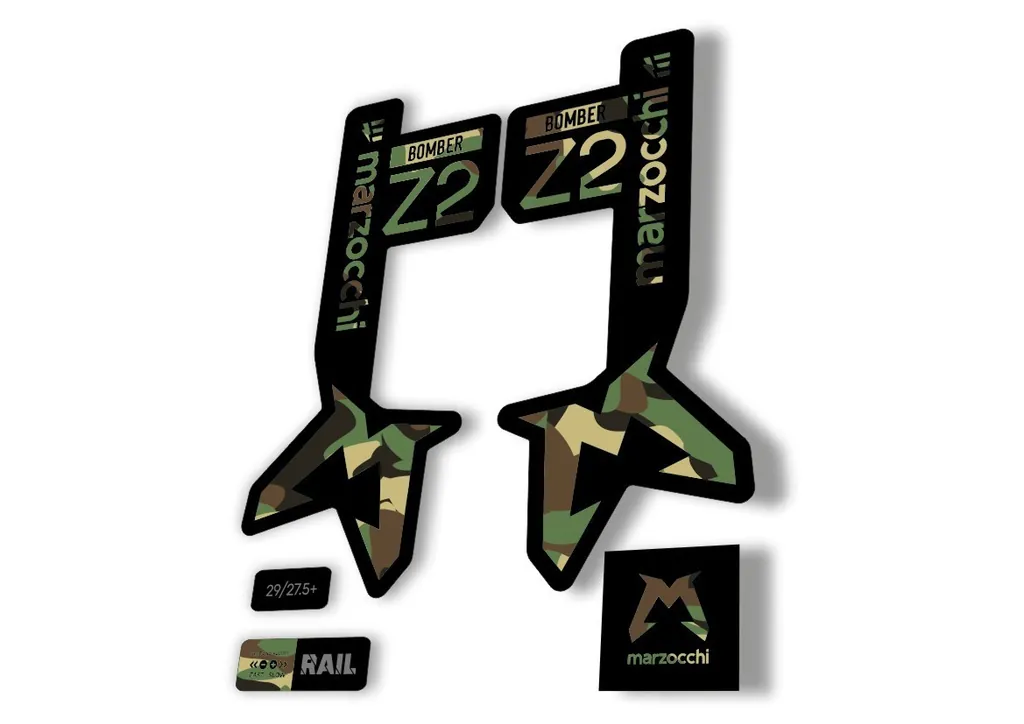 Marzocchi Bomber Z2 Eoptimized 2025 Fork Suspension Sticker Decal Kit Camo - 1