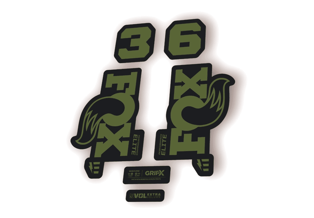FOX 36 Elite E-Optimized 2026 Fork Factory Decal Sticker Adhesive Olive - 1