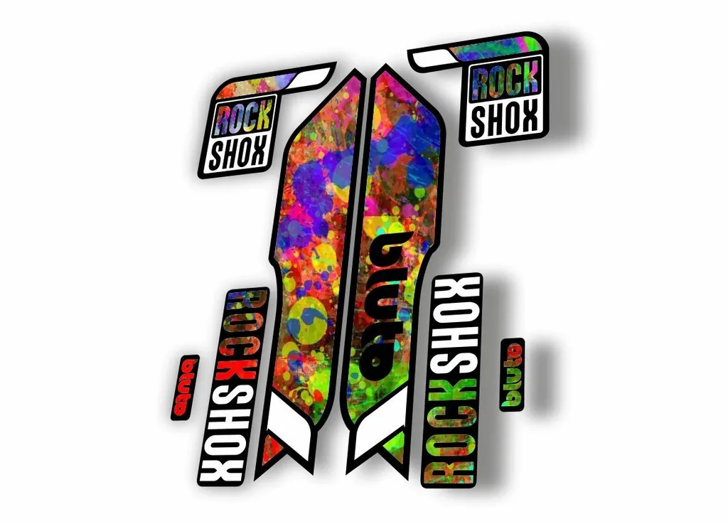 Rock Shox BLUTO 2016-17 Mountain Bike Cycling Fork Decal Sticker Oil Slick - 1
