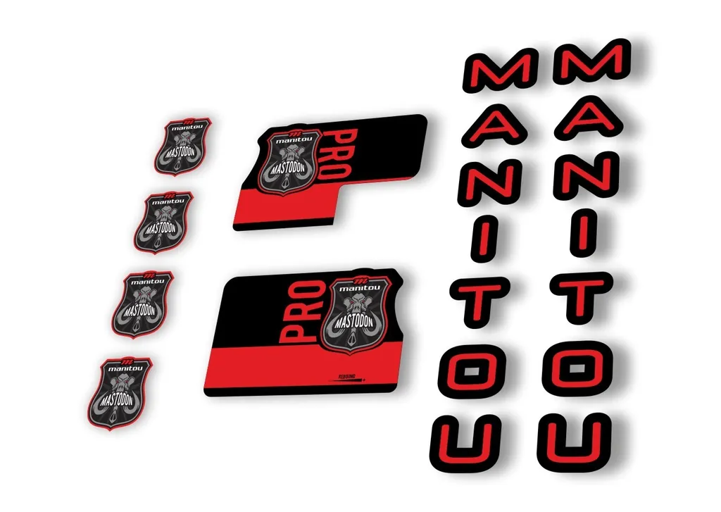Manitou Mastadon Pro 2020 Fork Suspension Decal Kit Sticker Set Red - 1