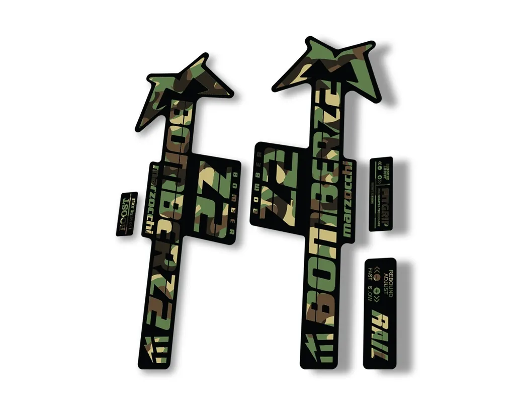 Marzocchi Bomber Z2 E Bike 2022 Fork Suspension Sticker Decal Kit Adhesive Camo - 1