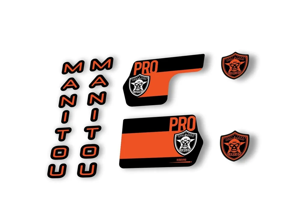 Manitou Circus Pro 2020 Fork Suspension Decal Kit Sticker Set Orange - 1