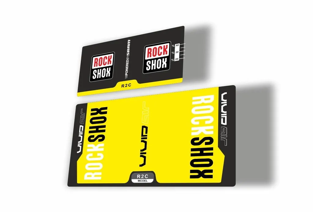 Rock Shox Vivid Air R2C 2015 Rear Shock MTB Decal Sticker Adhesive Yellow - 1