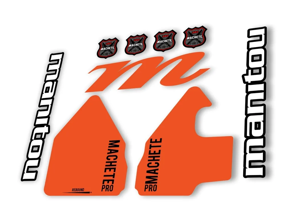 Manitou Machette 110 Pro 2020 Fork Suspension Decal Kit Sticker Orange - 1
