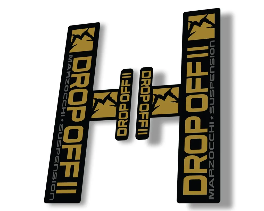 Marzocchi Drop Off II 2 2006 Fork Suspension Sticker Decal Kit Adhesive Gold - 1