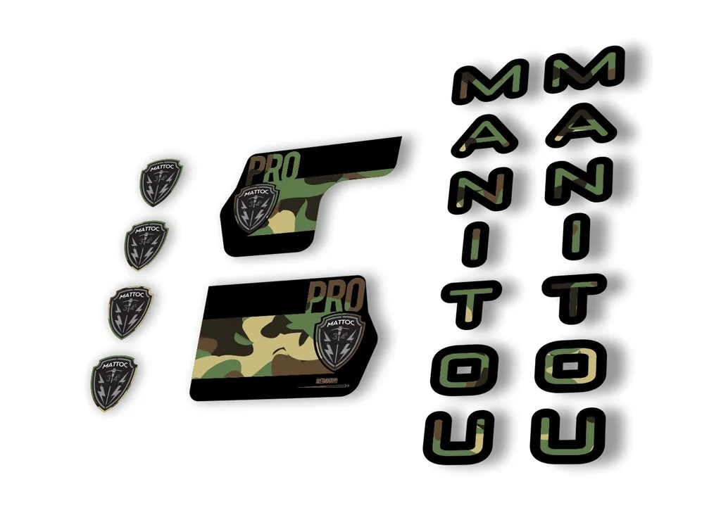 Manitou Mattoc Pro 2020 Fork Suspension Decal Kit Sticker Set Camo - 1