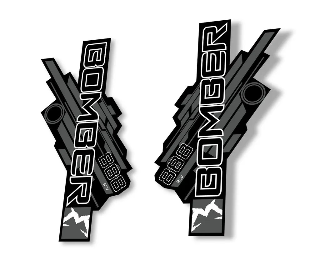 Marzocchi Bomber 888 RCV 2014 Fork Suspension Sticker Decal Kit Adhesive Gray - 1