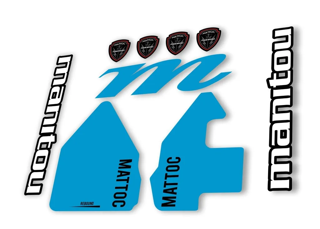Manitou Mattoc 2017 Fork Suspension Decal Kit Sticker Set Blue - 1