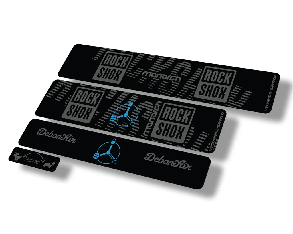 Rock Shox MONARCH 2020 RT3 Rear Shock Decal Sticker Adhesive Set Gray - 1