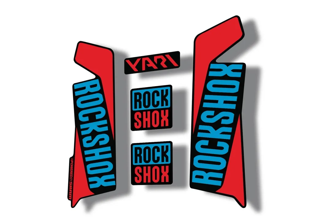 Rock Shox YARI 2017 Fork Decal Mountain Bike Cycling Sticker Adhesive Red Blue - 1