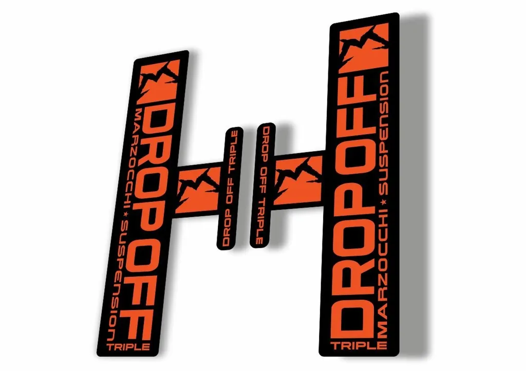 Marzocchi Drop Off Triple 2005 Fork Suspension Sticker Decal Kit Adhesiv Orange - 1
