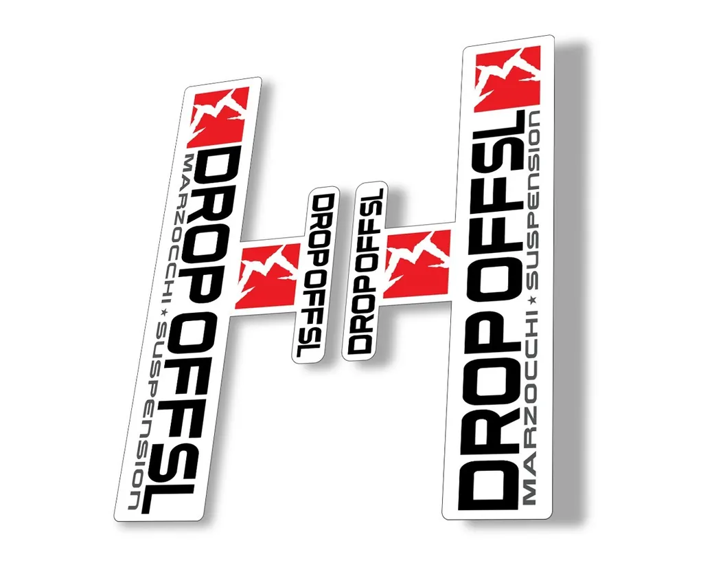 Marzocchi Drop Off SL Suspension Sticker Decal Kit Adhesive White-Red - 1