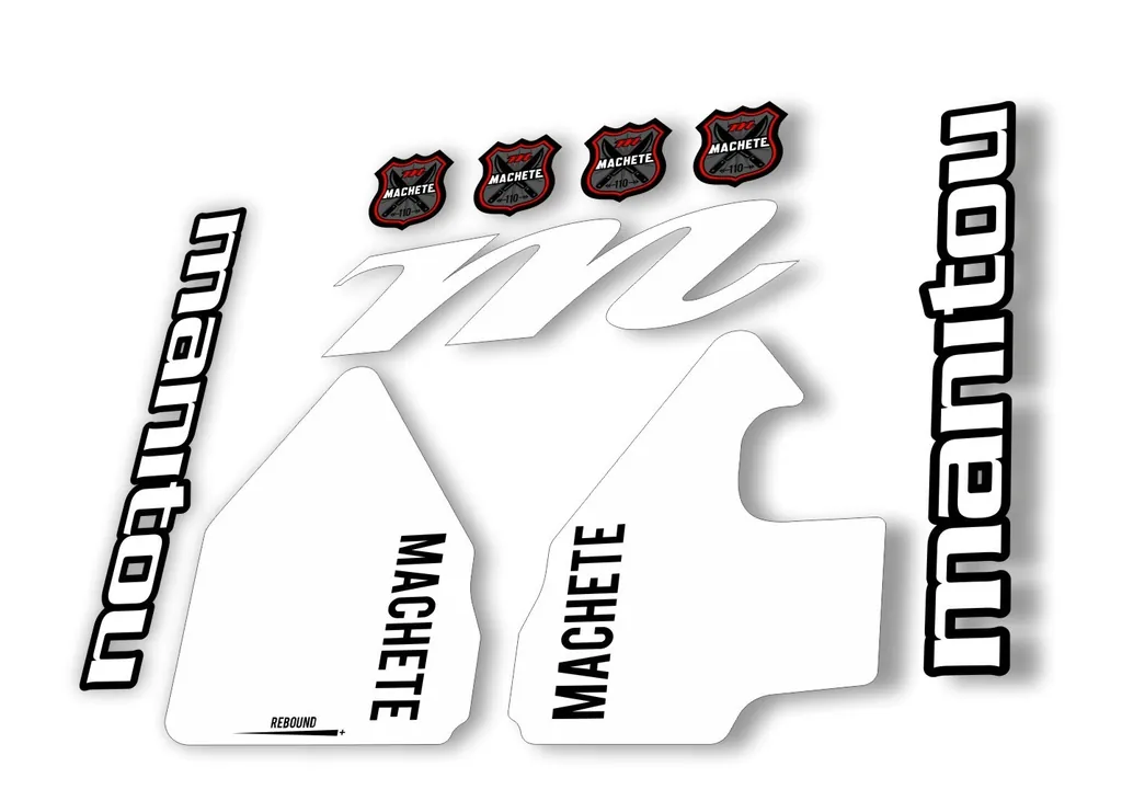 Manitou Machhete 110 Comp 2020 Fork Suspension Decal Kit Sticker Set White - 1