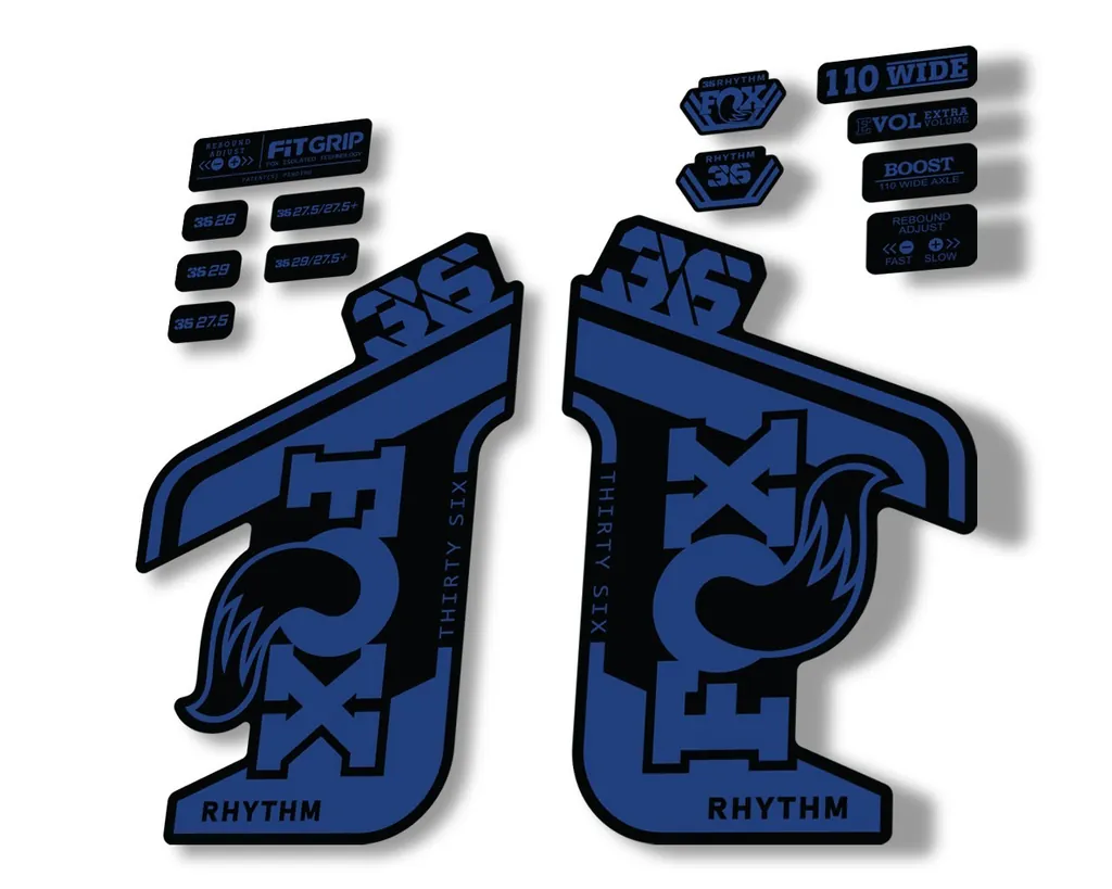 FOX 36 RHYTHM 2021 Forks Suspension Factory Decal Sticker Adhesive Dark Blue - 1