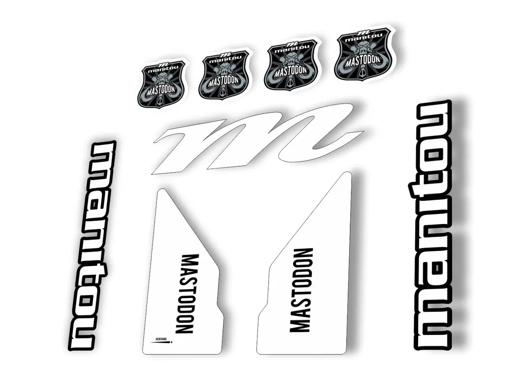 Manitou Mastadon Pro 2017 Fork Suspension Decal Kit Sticker White - 1
