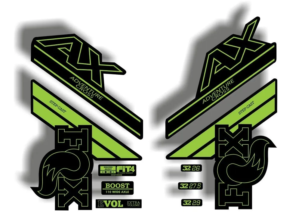 FOX Step Cast 2020 AX Adevnture Cross Fork Suspension Decals Sticker Green - 1