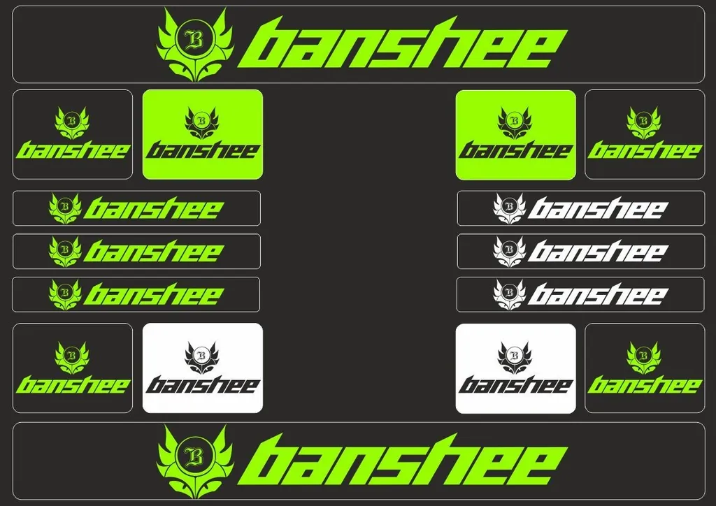 Bicycle Vinyl Frame Stickers Custom Compatible with BANSHEE Green - 1