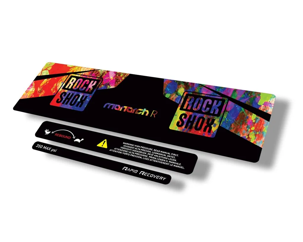 Rock Shox 2016 Monarch R Rear Shock Decal Sticker Adhesive Set Oil Slick - 1