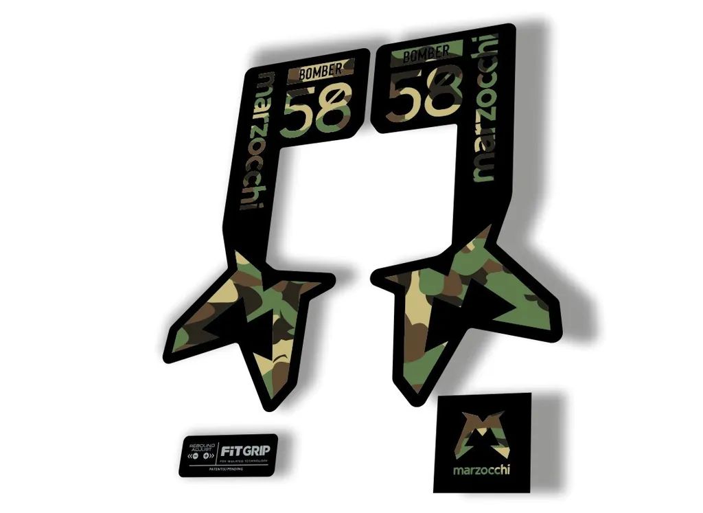 Marzocchi Bomber 58 2025 Suspension Sticker Decal KitAdhesive Camo - 1