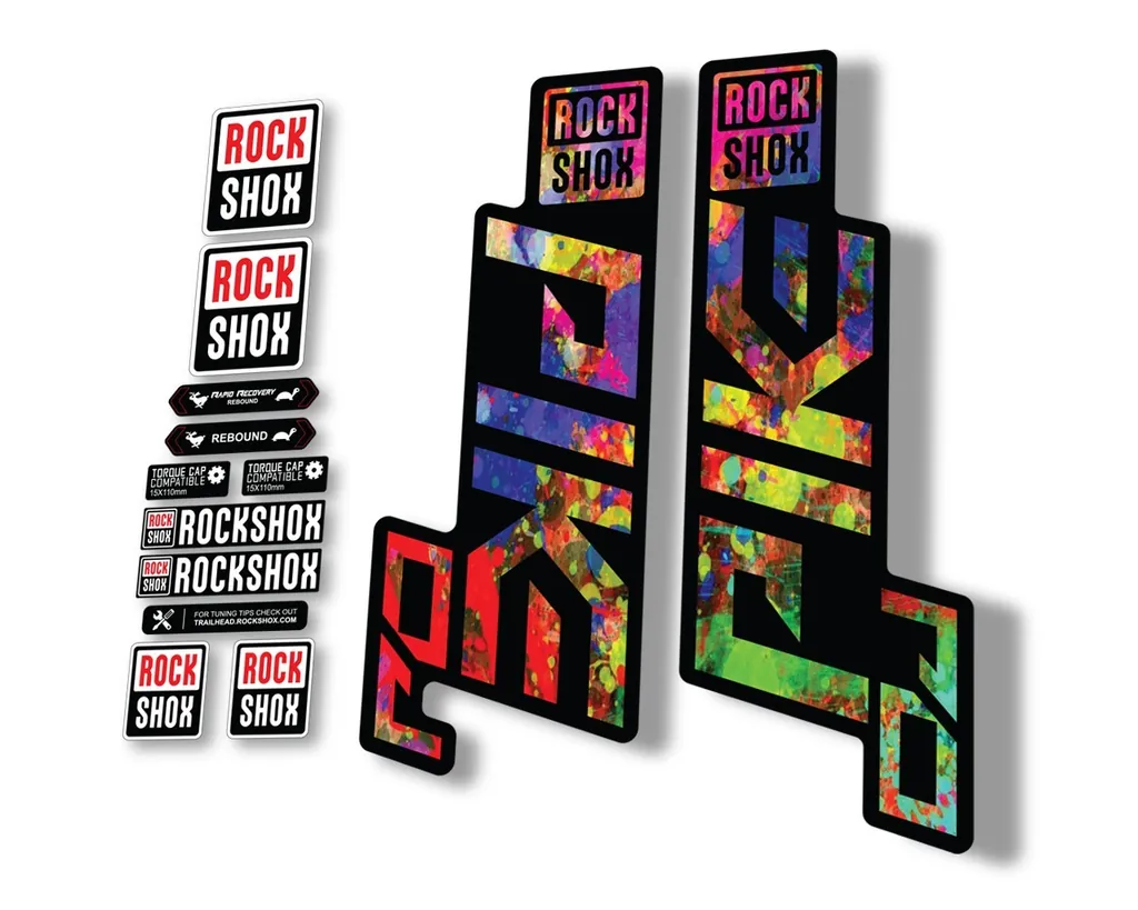 Rock Shox PIKE DJ 2021 Mountain Bike Cycling Decal Sticker Adhesive Oil Slick - 1
