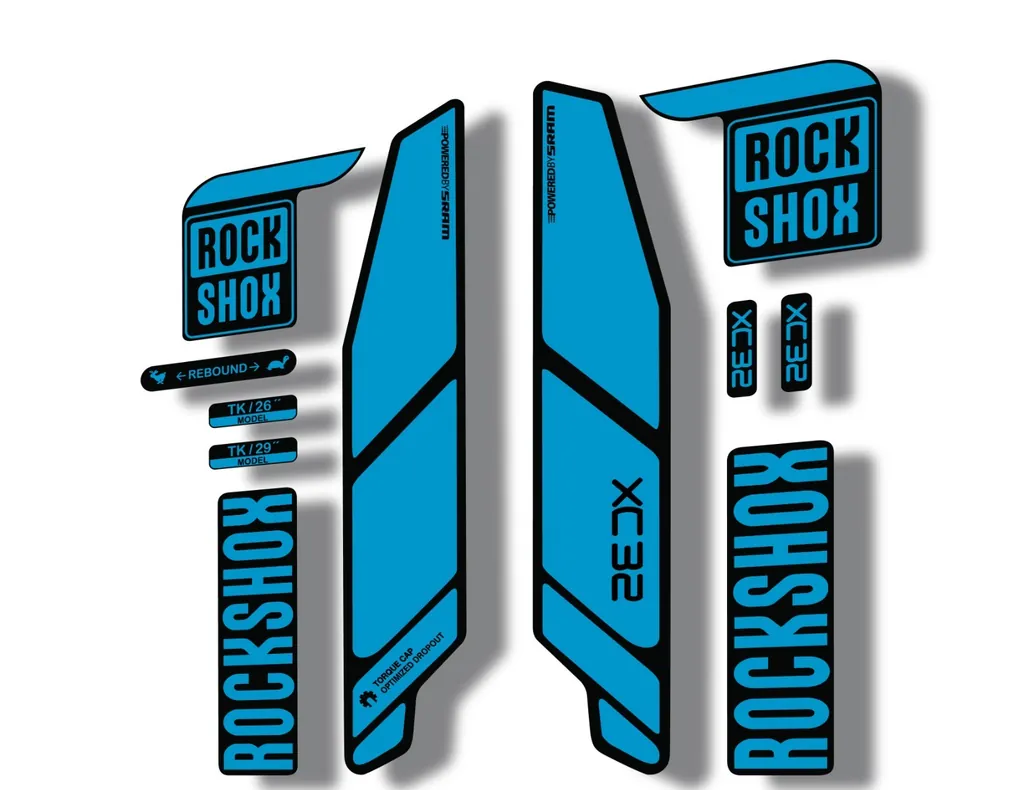 Rock Shox XC32 2014 Fork Decal Mountain Bike Cycling Sticker Adhesive Blue - 1