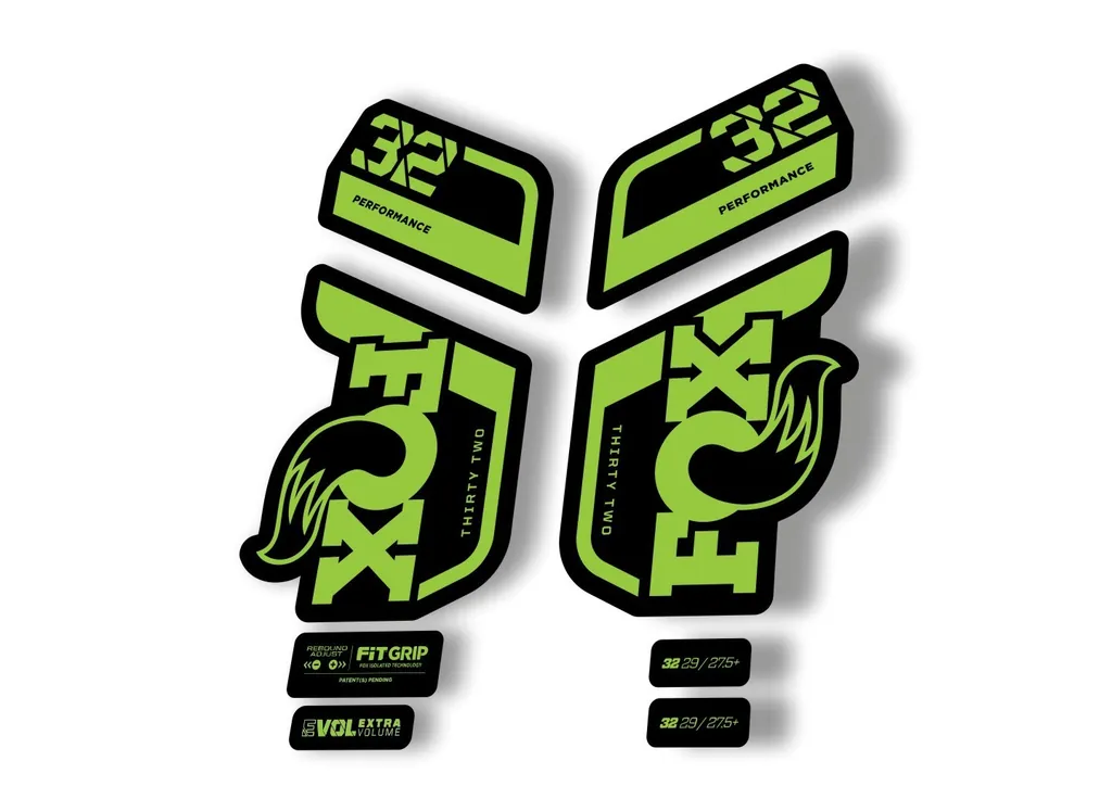Fox 32 Performance 2021 Fork Suspension Factory Decal Sticker Adhesive Green - 1