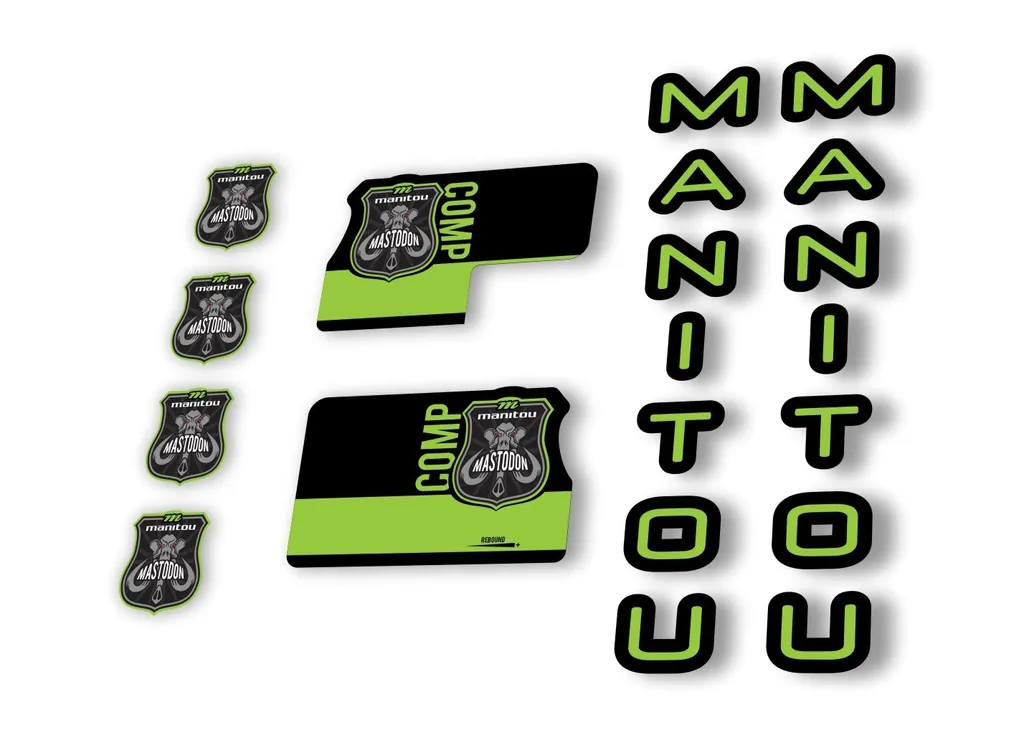 Manitou Mastadon Comp 2020 Fork Suspension Decal Kit Sticker Set Green - 1