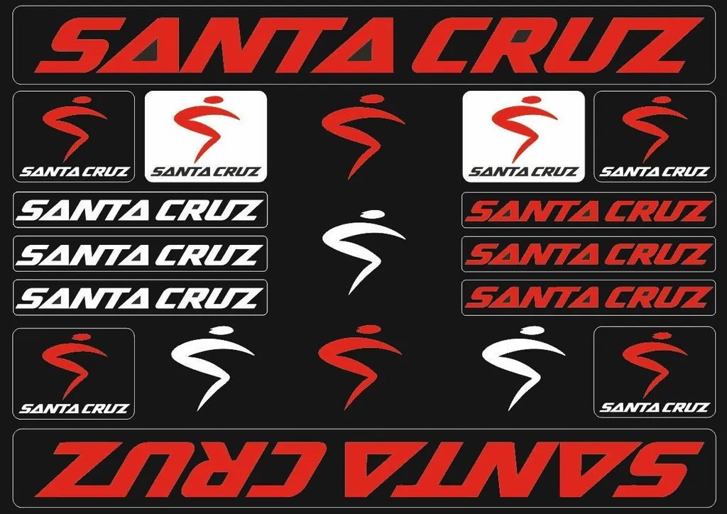 Bicycle Vinyl Stickers – Compatible with Santa Cruz Bikes – Red - 1