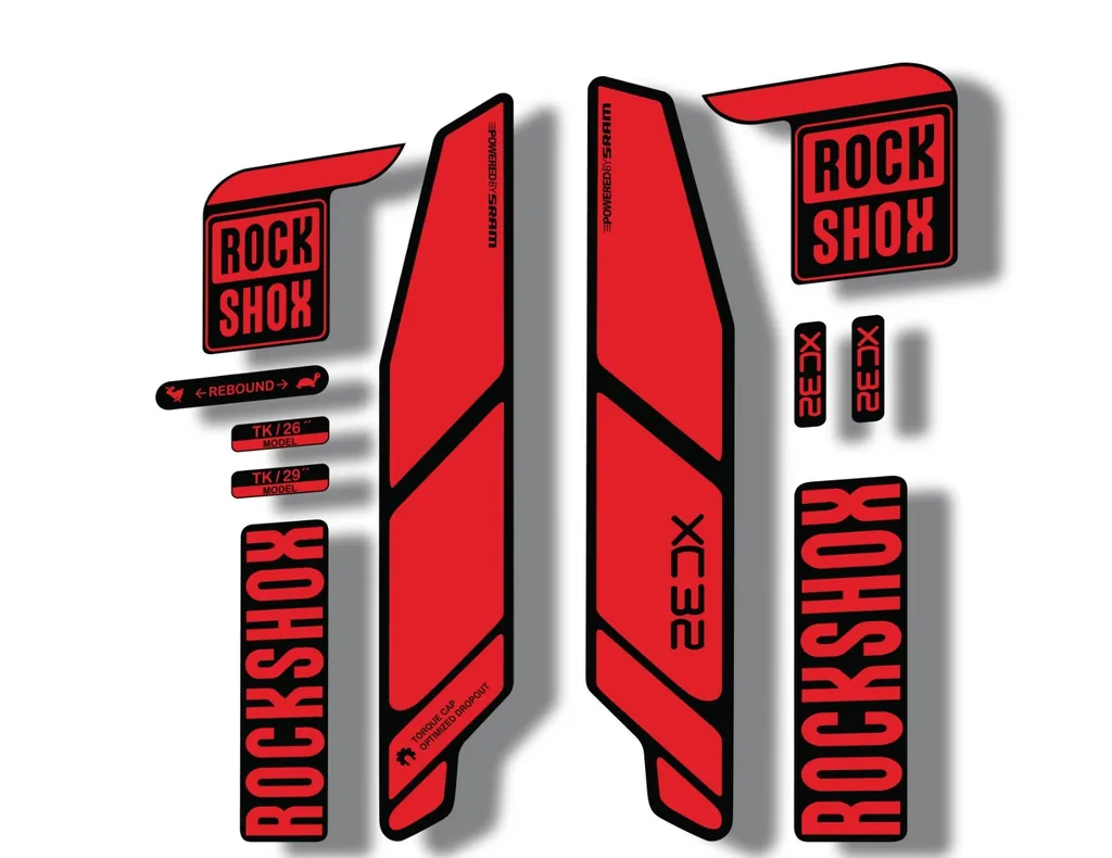Rock Shox XC32 2014 Fork Decal Mountain Bike Cycling Sticker Adhesive Red - 1
