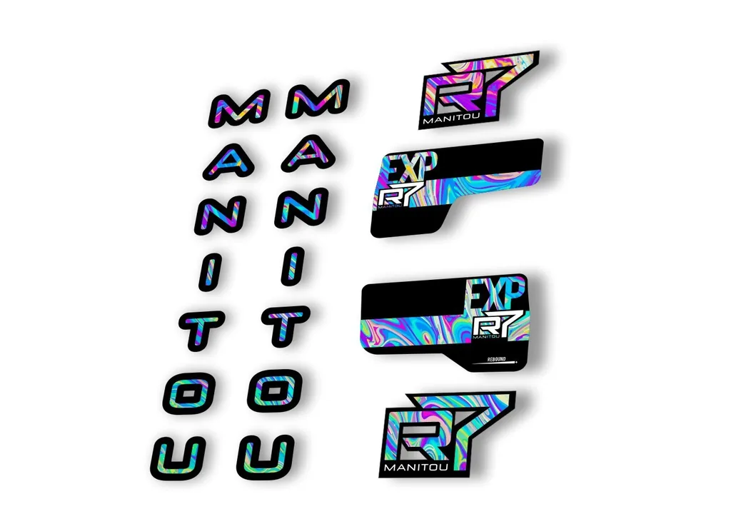 Manitou R7 Expert 2020 Fork Suspension Decal Kit Sticker Set Oil Slick 1 - 1