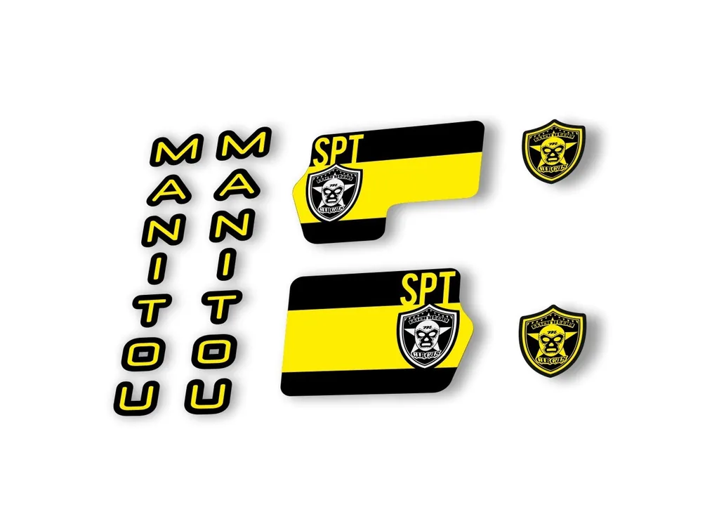 Manitou Circus Sport 2020 Fork Suspension Decal Kit Sticker Set Yellow - 1
